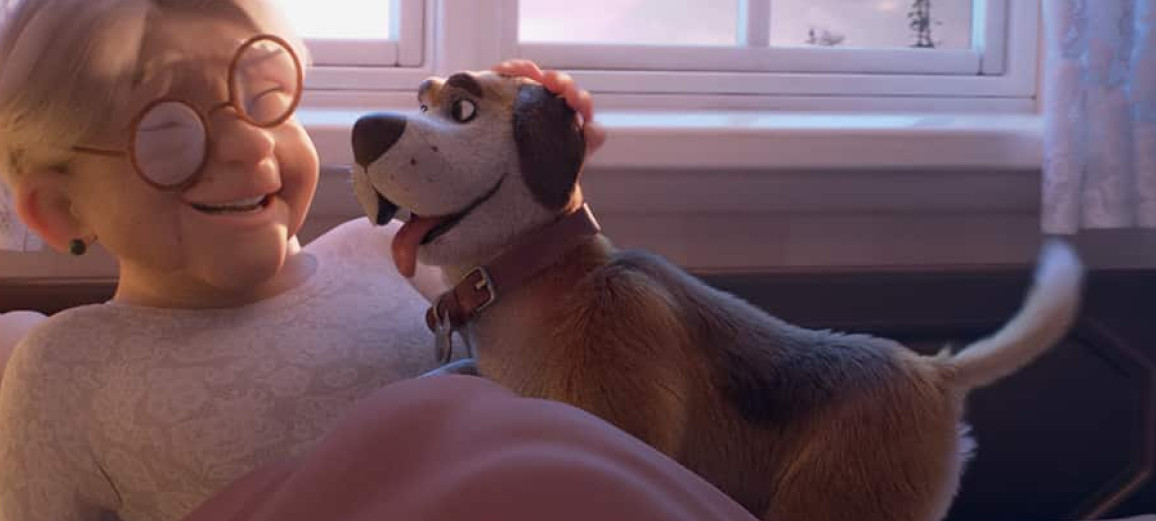 Femme heureuse de voir un chien